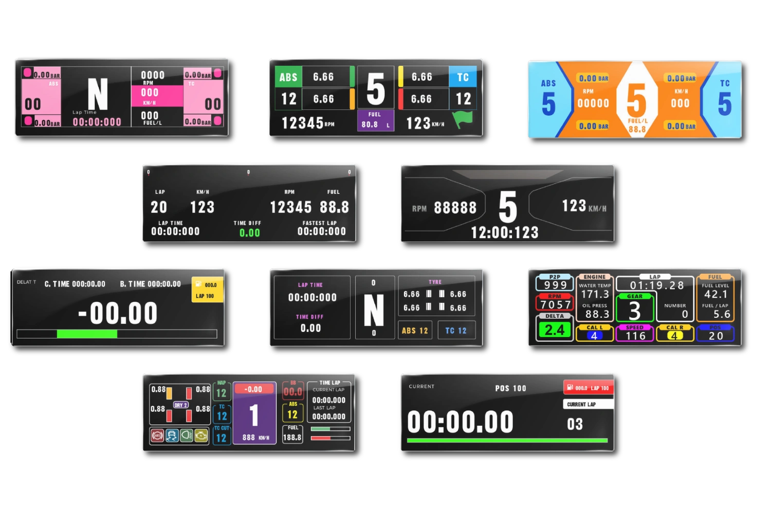 Ready-made telemetry layouts for the Conspit CSD Nano display